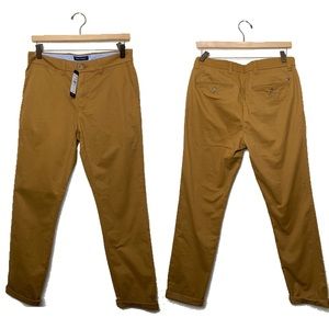 TOMMY HILFIGER brown slim fit chino trousers, W30